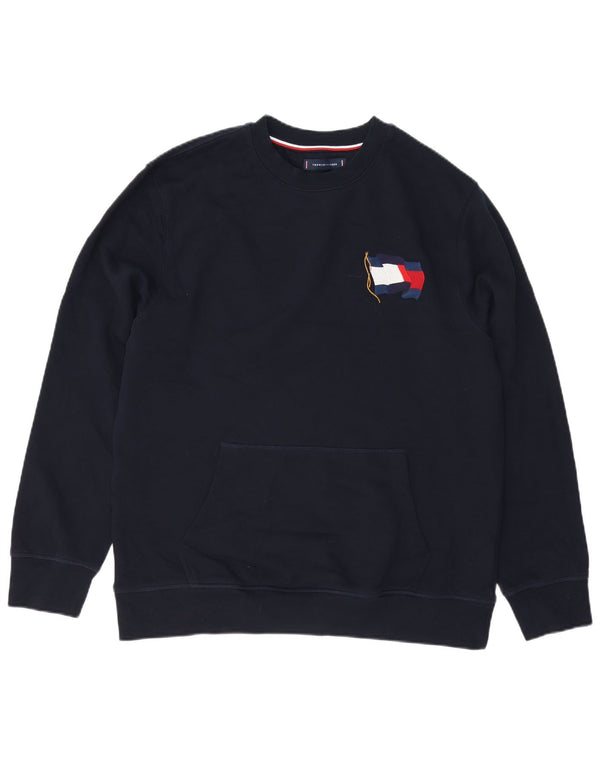 Tommy Hilfiger Ανδρικό φούτερ Casual Fit Jumper Large Navy Blue από βαμβάκι