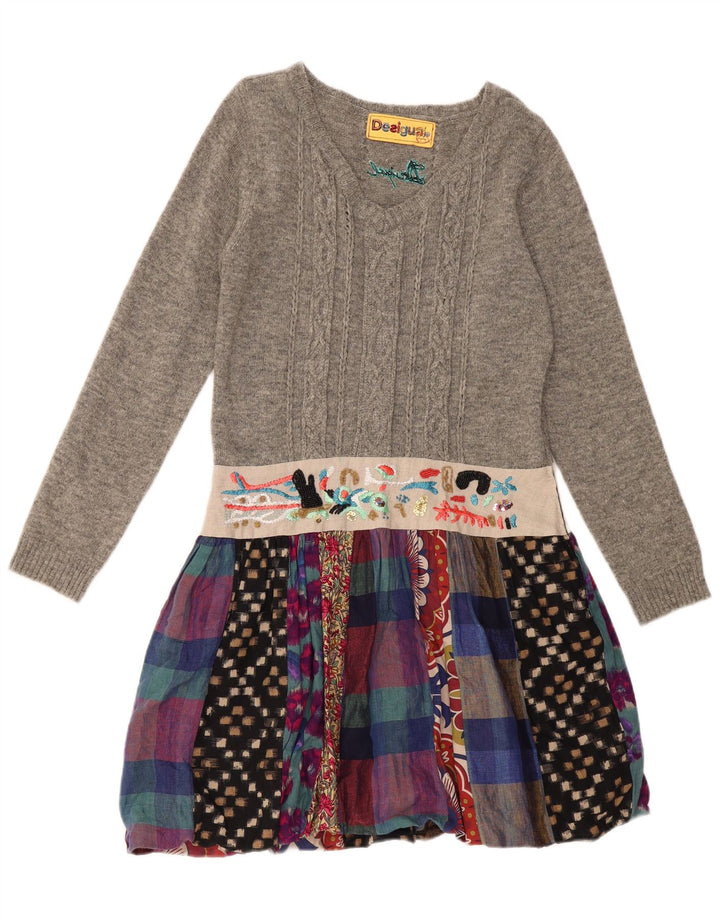 DESIGUAL Γυναικείο μακρυμάνικο φόρεμα άλτης EU 44 XL Γκρι λινό συνονθύλευμα