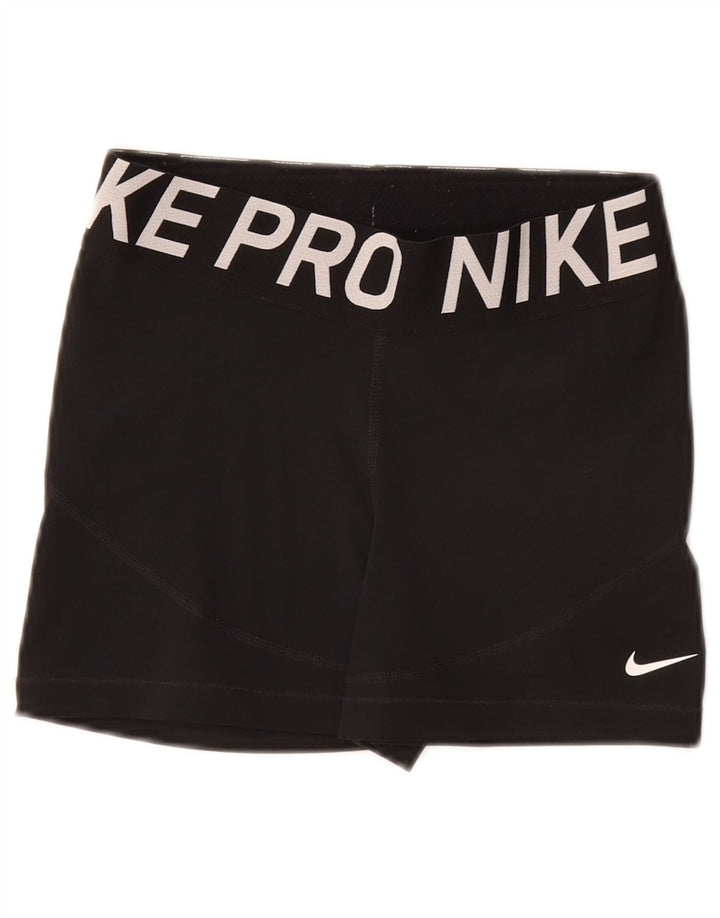 Γυναικείο γραφικό αθλητικό σορτς NIKE Dri Fit UK 8 Μικρό μαύρο πολυεστέρα