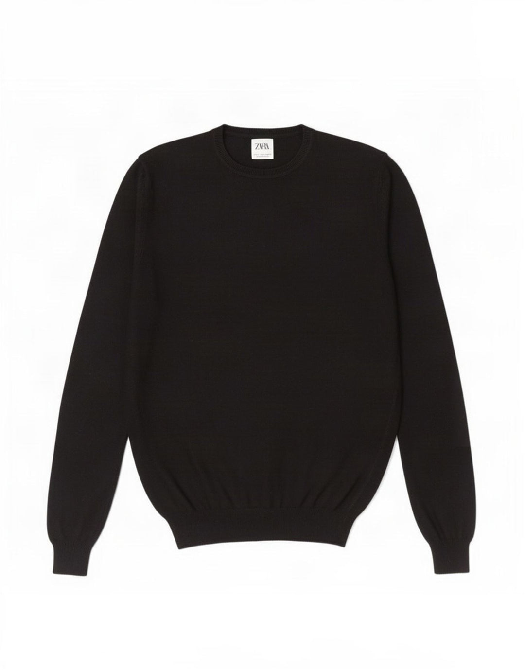 Ανδρικό πουλόβερ Zara Crew Neck Jumper Μικρή μαύρη βισκόζη