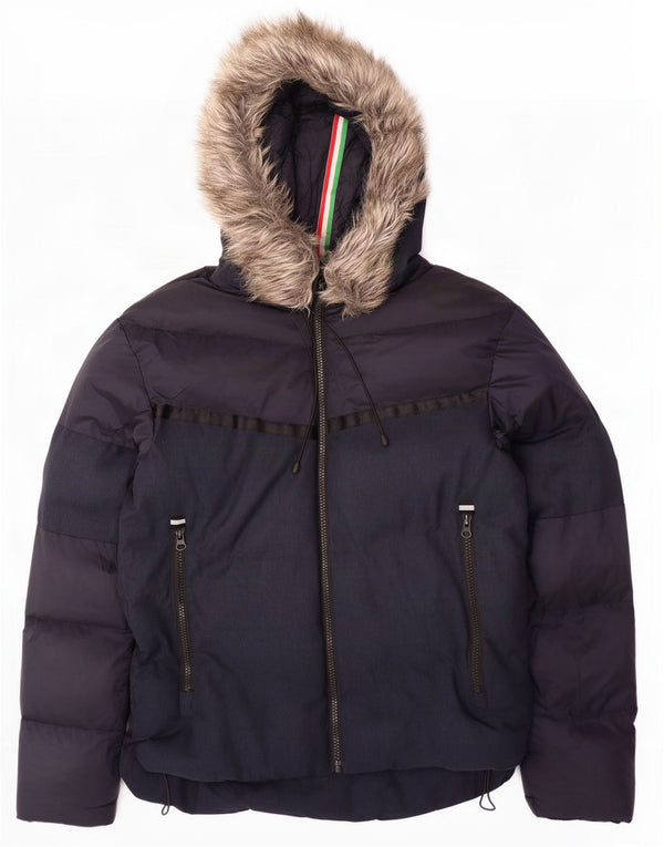 883 Police Ανδρικό μπουφάν με κουκούλα UK 42 XL Navy Blue Nylon