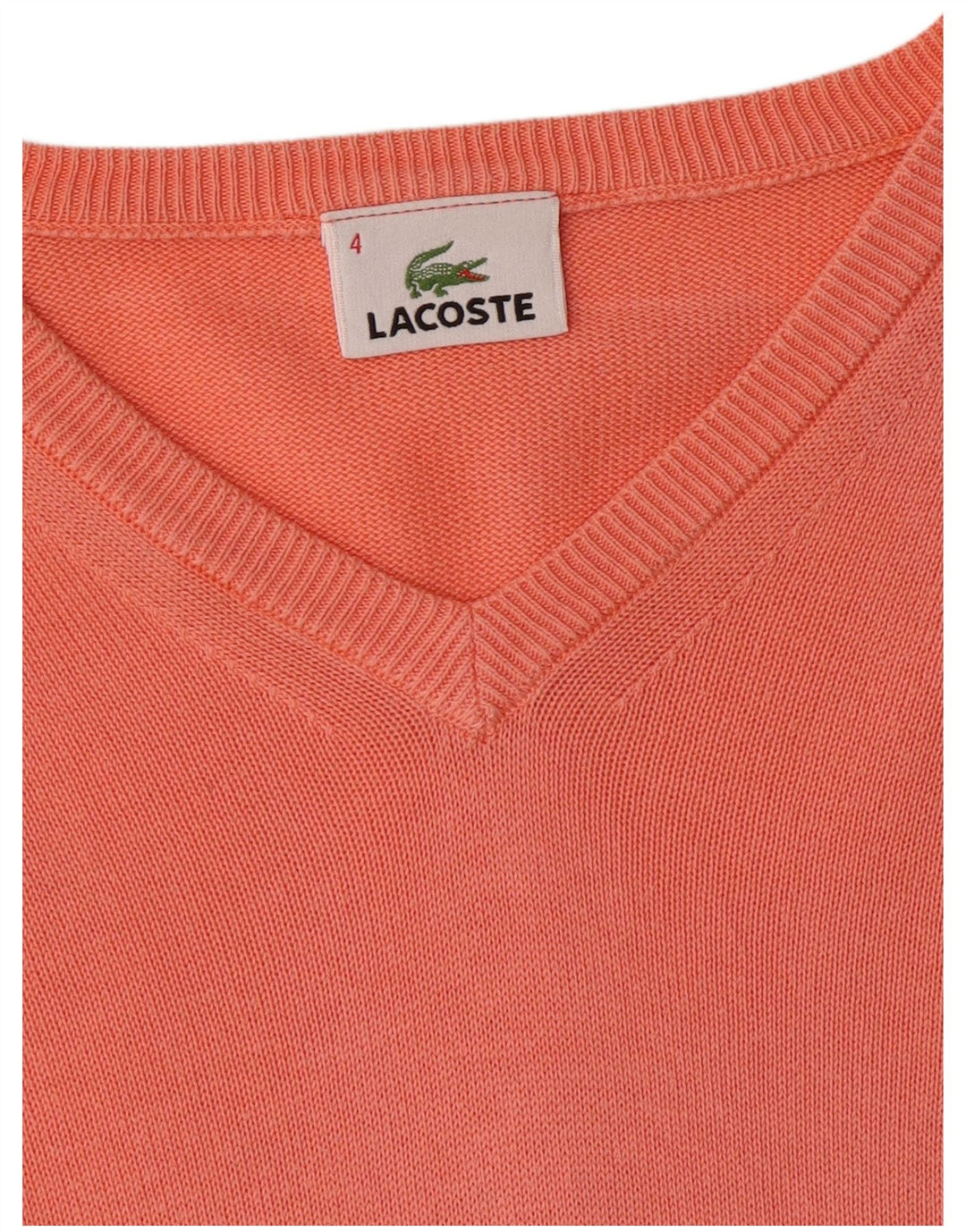 Ανδρικό πουλόβερ με λαιμόκοψη LACOSTE, Μέγεθος 4, Μεσαίο Πορτοκαλί