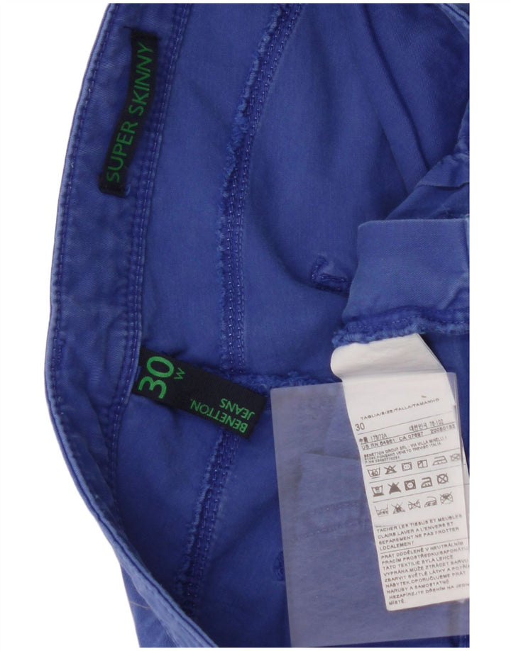 BENETTON Γυναικείο Super Skinny Casual Παντελόνι W30 L27 Μπλε Βαμβακερό