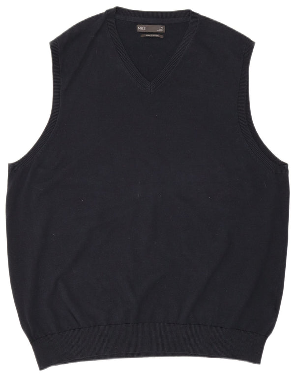 Marks & Spencer Ανδρικό γιλέκο Tank Top XL Navy Blue Cotton