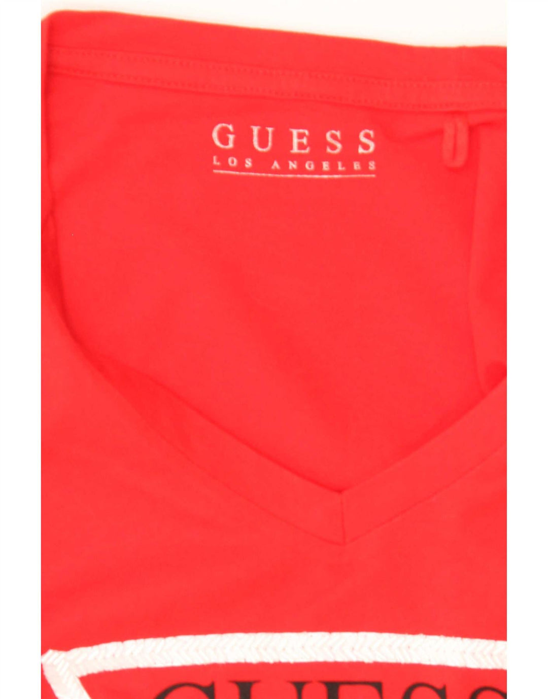 Γυναικείο γραφικό μπλουζάκι Guess Top UK 12 Medium Red