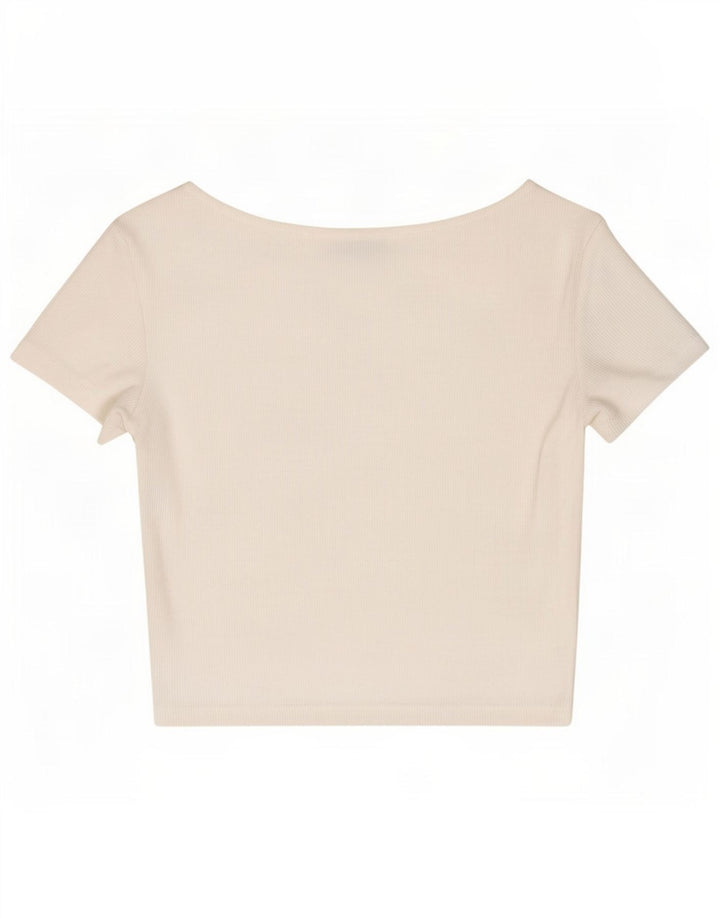Zara Γυναικεία Μπλούζα Crop Top UK 8 Small White