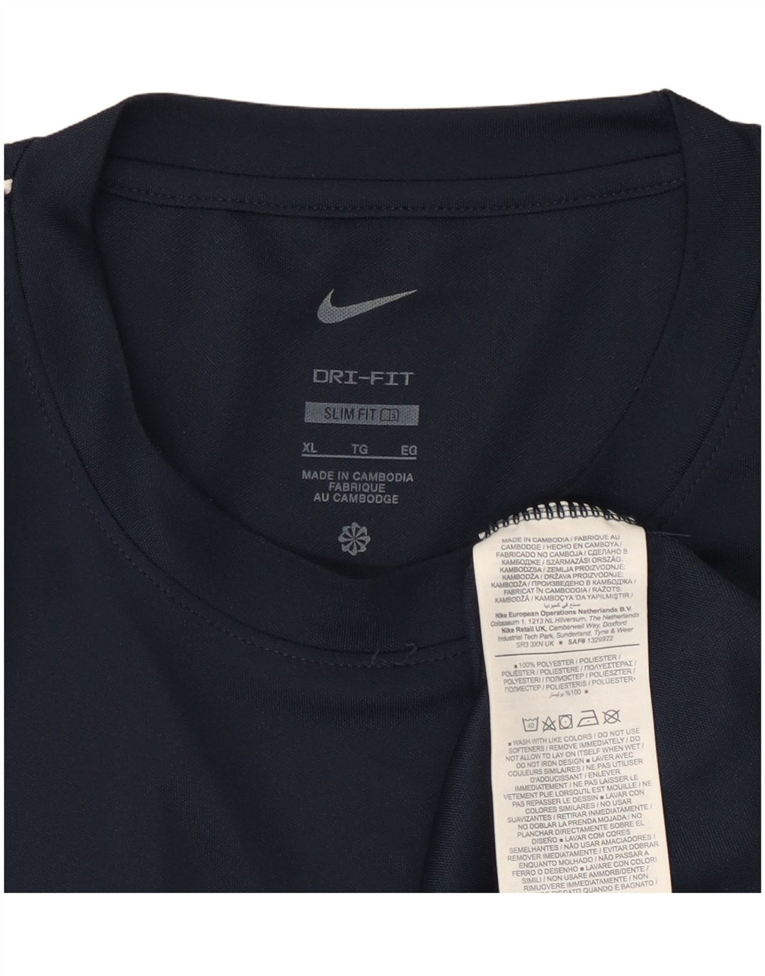Ανδρικό T-shirt Nike Dri Fit Slim Fit Top XL Navy Blue Polyester