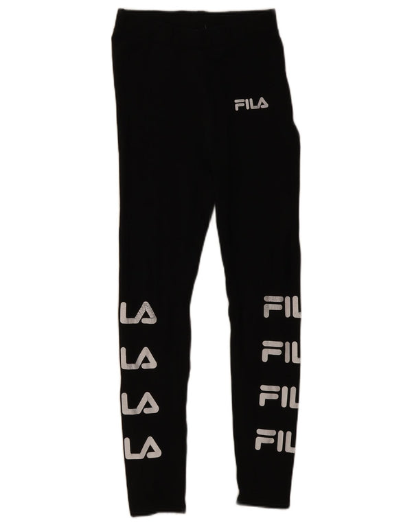 Fila Γυναικείο Γραφικό Κολάν UK 4 XS Μαύρο Βαμβακερό