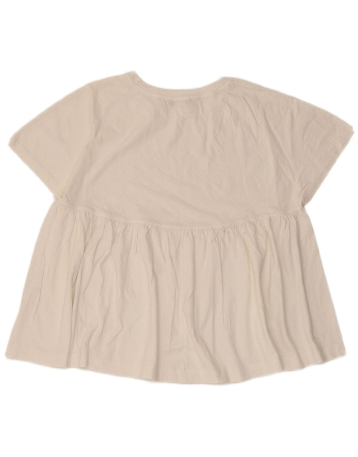 Zara Γυναικεία Μπλούζα Oversized Top UK 10 Small White Cotton