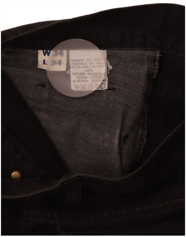 Ανδρικό τζιν ίσιο BENETTON W34 L29 Μαύρο βαμβακερό