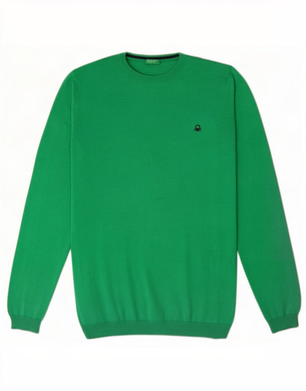 Πουλόβερ Benetton Boys Crew Neck Jumper 13-14 ετών 3XL πράσινο βαμβακερό