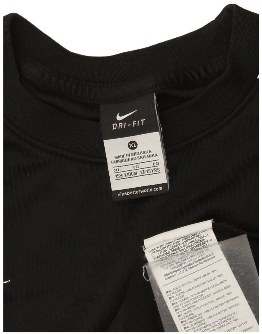 Nike Boys Dri Fit Graphic μακρυμάνικο μπλουζάκι 13-14 ετών XL μαύρο πολυεστέρα