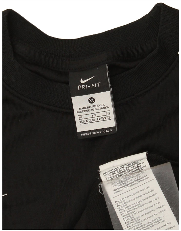 Nike Boys Dri Fit Graphic μακρυμάνικο μπλουζάκι 13-14 ετών XL μαύρο πολυεστέρα