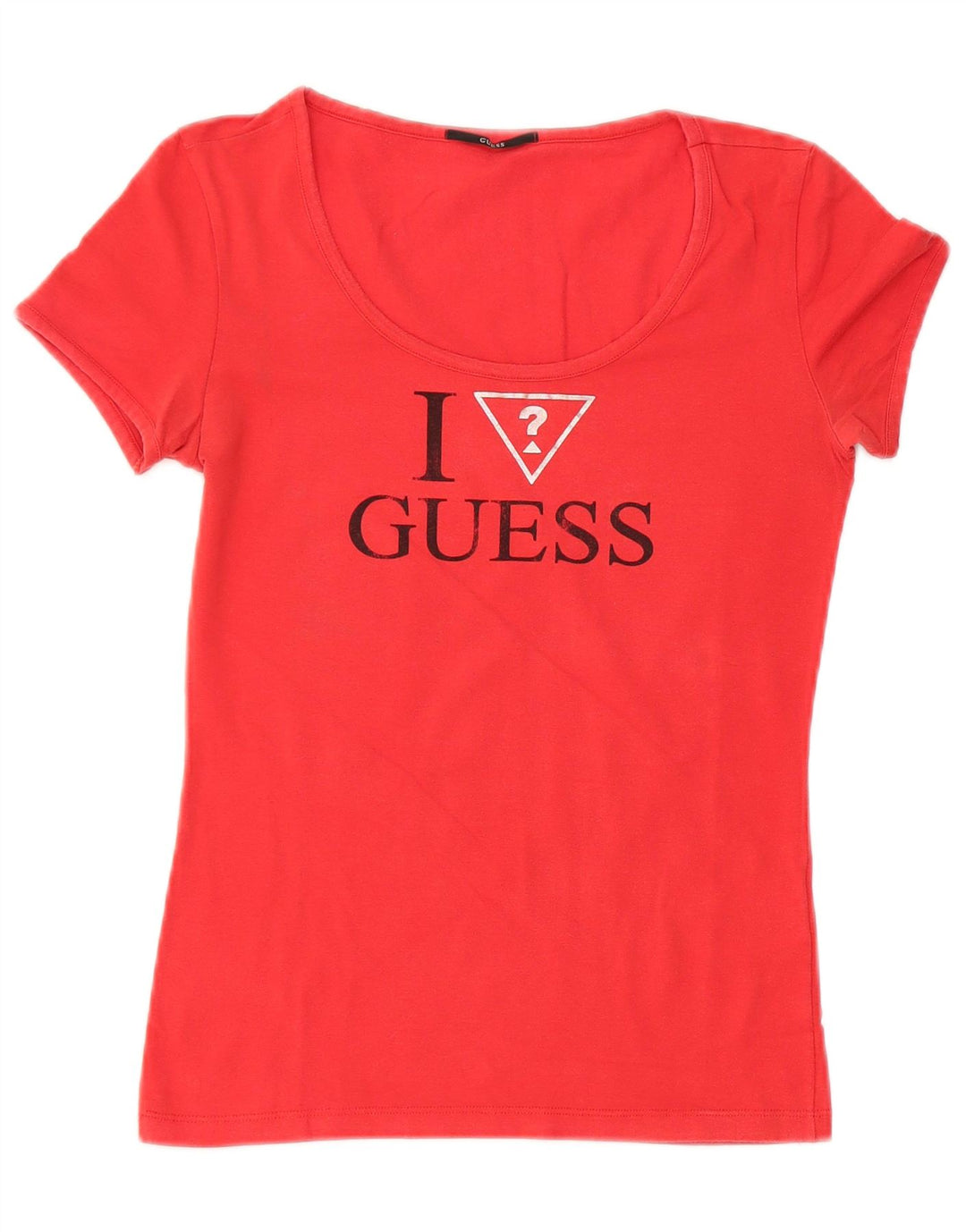 GUESS Γυναικείο T-Shirt Top UK 12 μεσαίο κόκκινο βαμβακερό