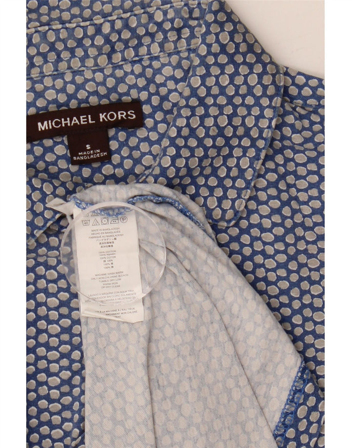 Michael Kors Ανδρικό κοντομάνικο πουλόβερ πουκάμισο Βαμβακερό με μπλε στίγματα