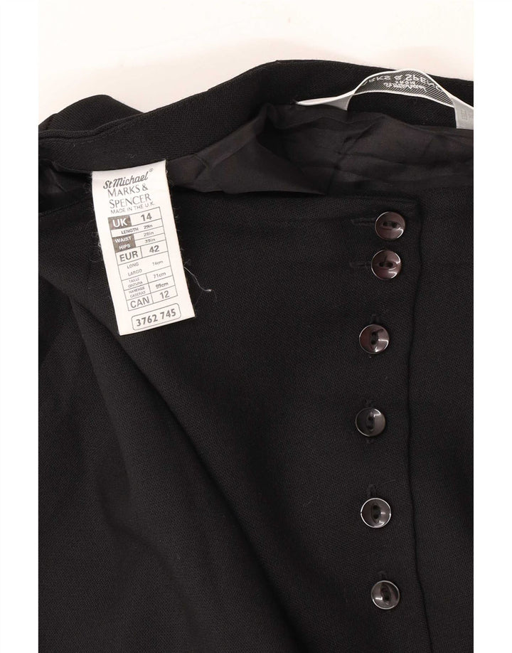 Marks & Spencer Γυναικεία Pencil Φούστα UK 14 Medium W28 Black Polyester