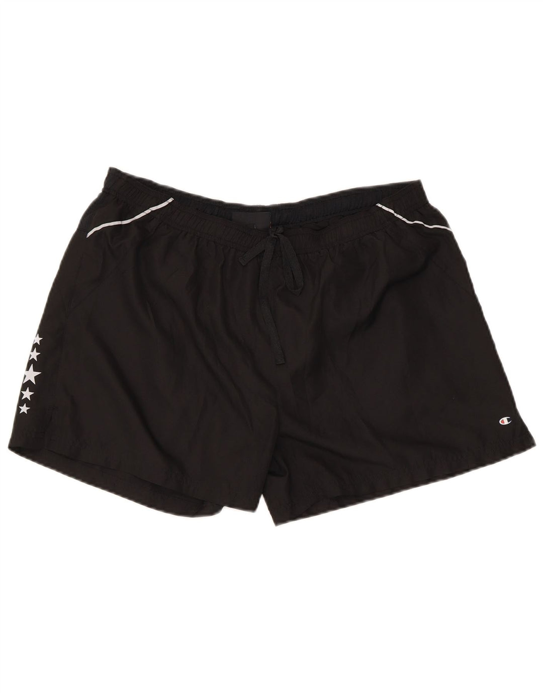 Champion Womens Graphic Regular Αθλητικό Σορτς UK 14 Large μαύρο πολυεστέρα