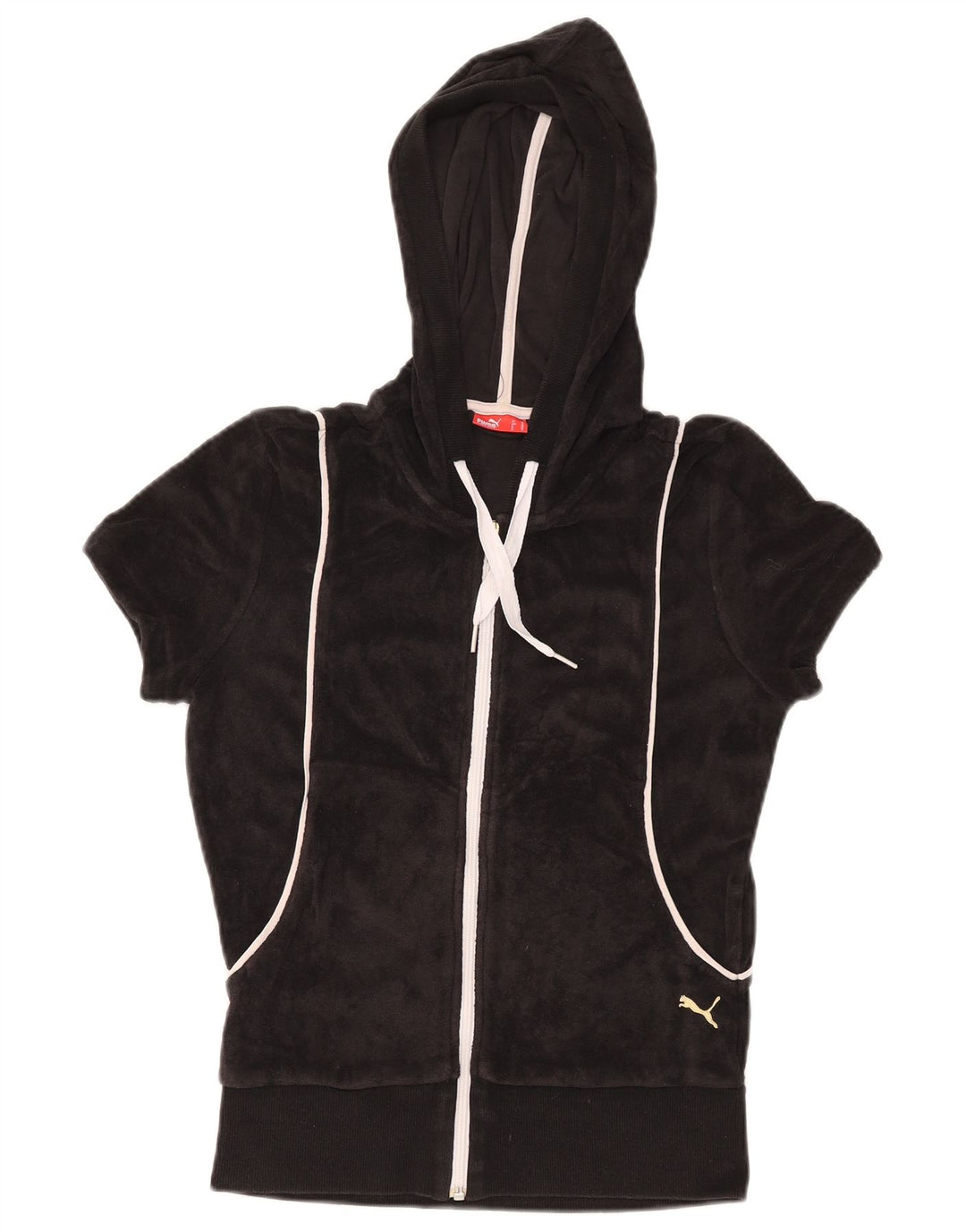 Γυναικείο κοντομάνικο κουκούλα κουκούλα PUMA 12 UK 12 μαύρο