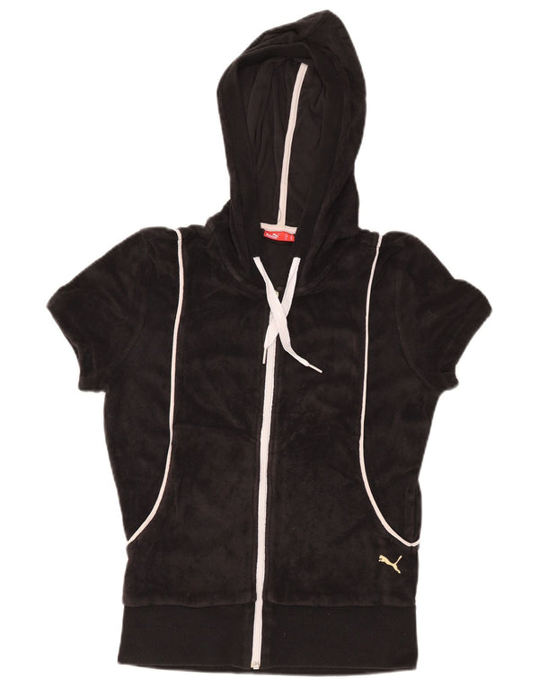 Γυναικείο κοντομάνικο κουκούλα κουκούλα PUMA 12 UK 12 μαύρο