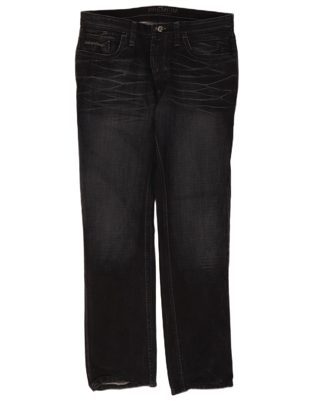 Jack & Jones Ανδρικό τζιν ίσιο W36 L34 Μαύρο