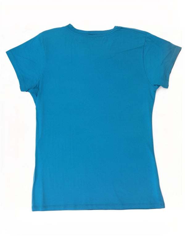 Hard Rock Cafe Womens Hamburg Graphic T-Shirt Top UK 14 Large Blue Cotton