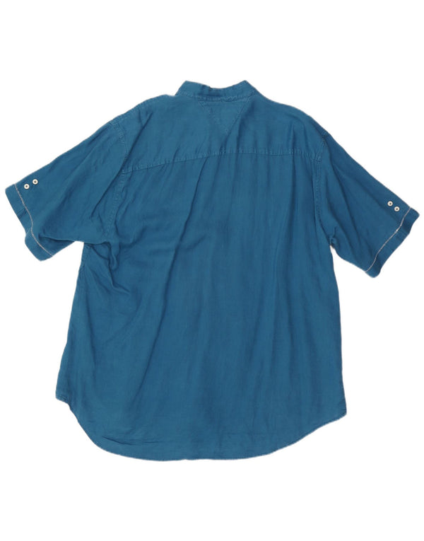 TOMMY HILFIGER Ανδρικό κοντομάνικο πουκάμισο με προσαρμοσμένη εφαρμογή XL μπλε