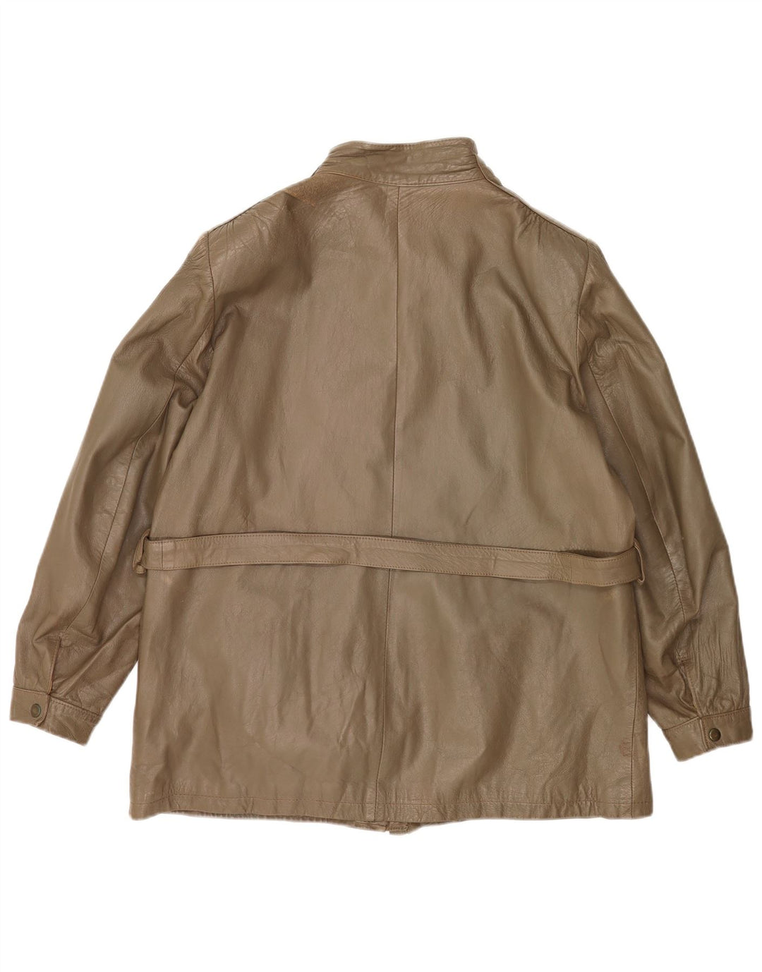 Vintage Γυναικείο Δερμάτινο Μπουφάν IT 46 Large Khaki Leather