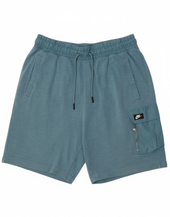 NIKE Mens Sport Shorts Large Blue Cotton