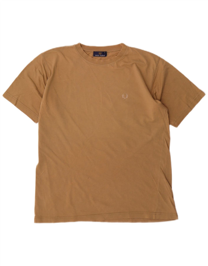 Fred Perry Ανδρικό T-Shirt Top Μικρό μπεζ βαμβακερό