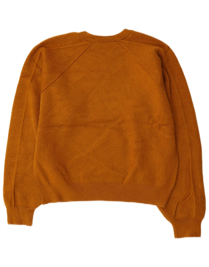 Γυναικείο πουλόβερ ZARA Crop Oversized Crew Neck Jumper UK 10 Small Brown