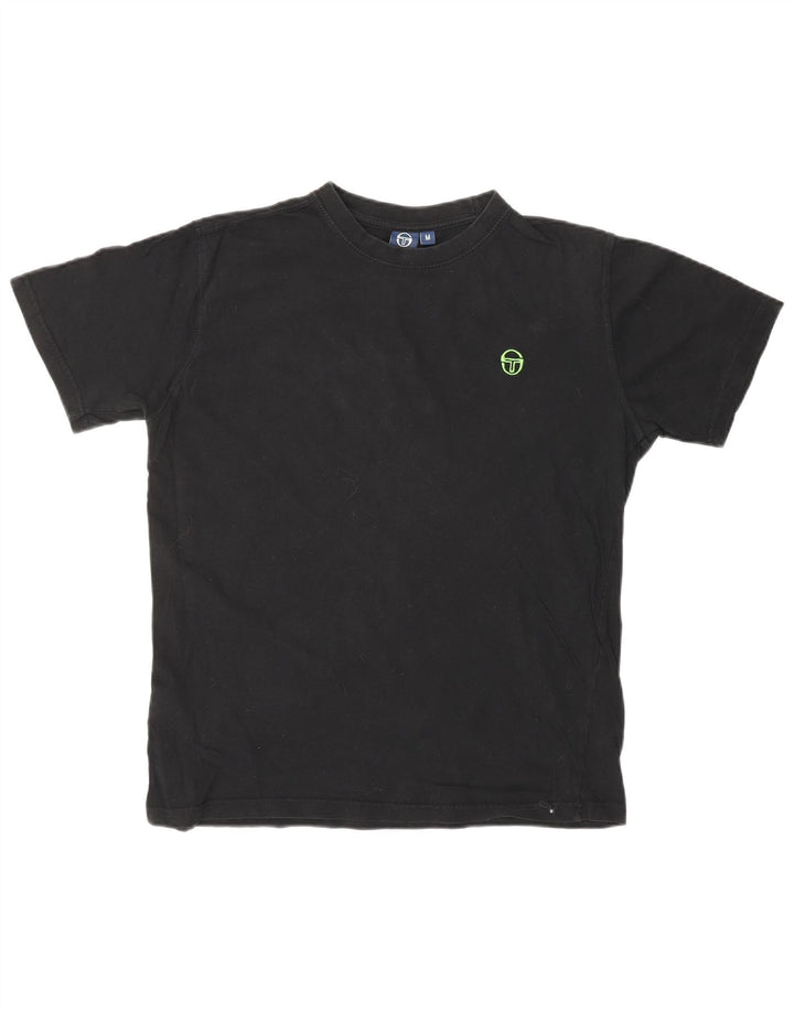 SERGIO TACCHINI Γυναικείο T-Shirt Top UK 14 μεσαίο μαύρο βαμβακερό