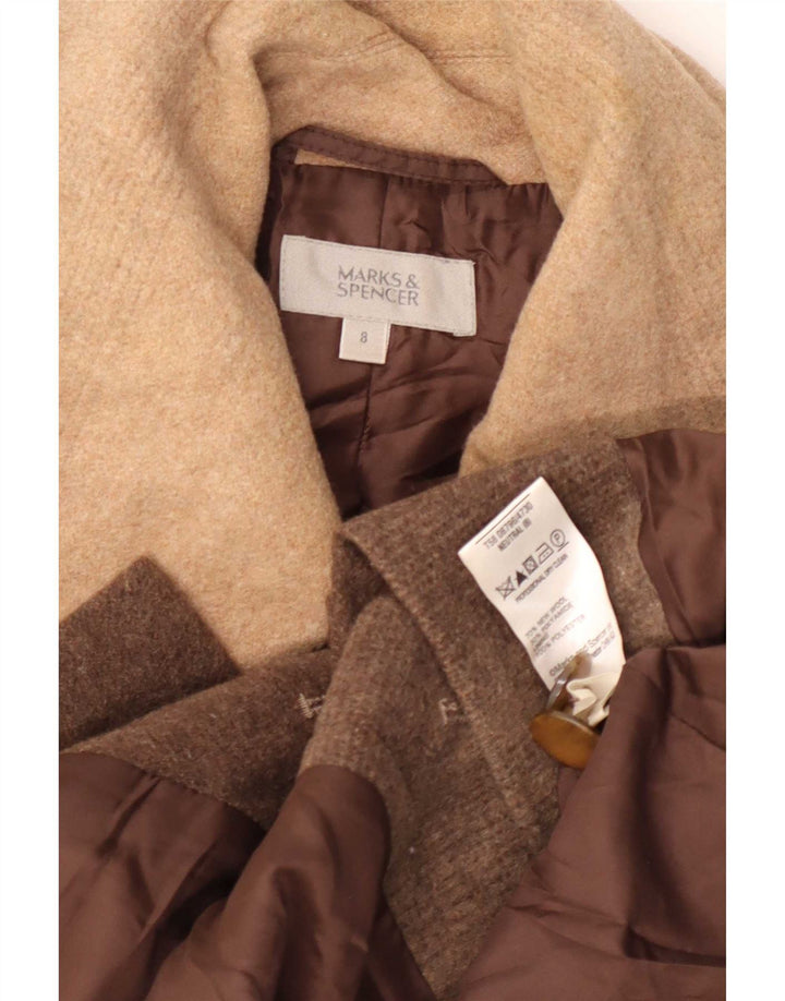 Marks & Spencer Γυναικείο Μπουφάν UK 8 Small Brown Colourblock Νέο μαλλί