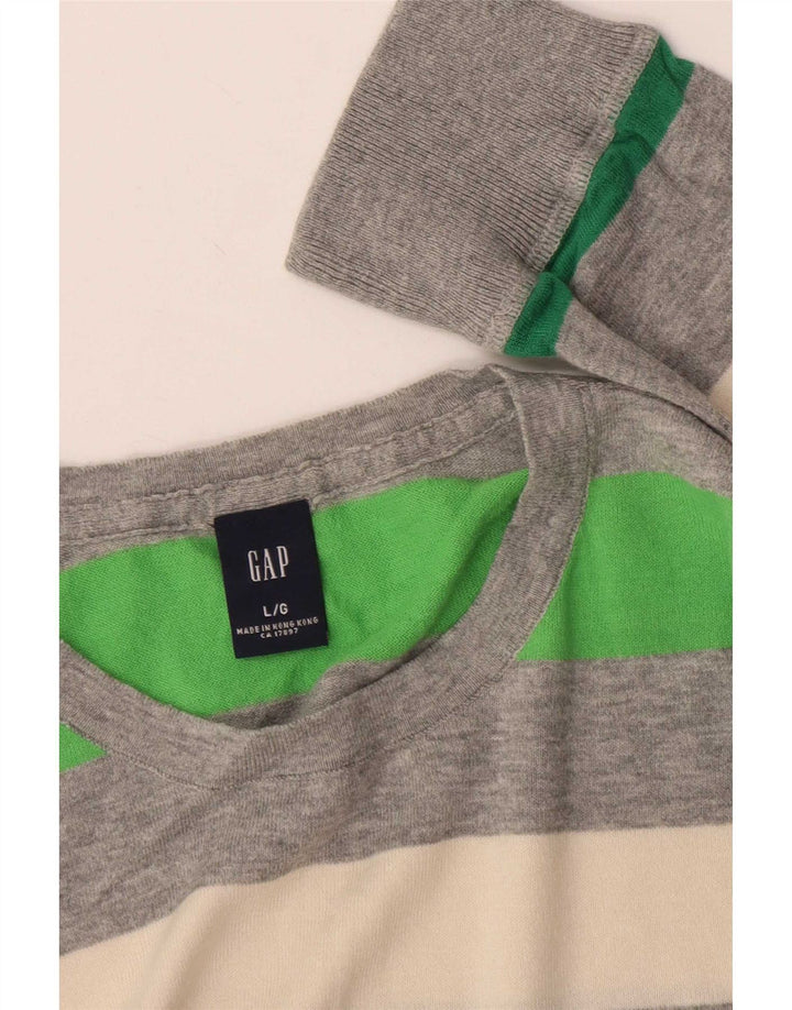 Ανδρικό πουλόβερ Gap Crew Neck Jumper Μεγάλο πολύχρωμο βαμβακερό ριγέ
