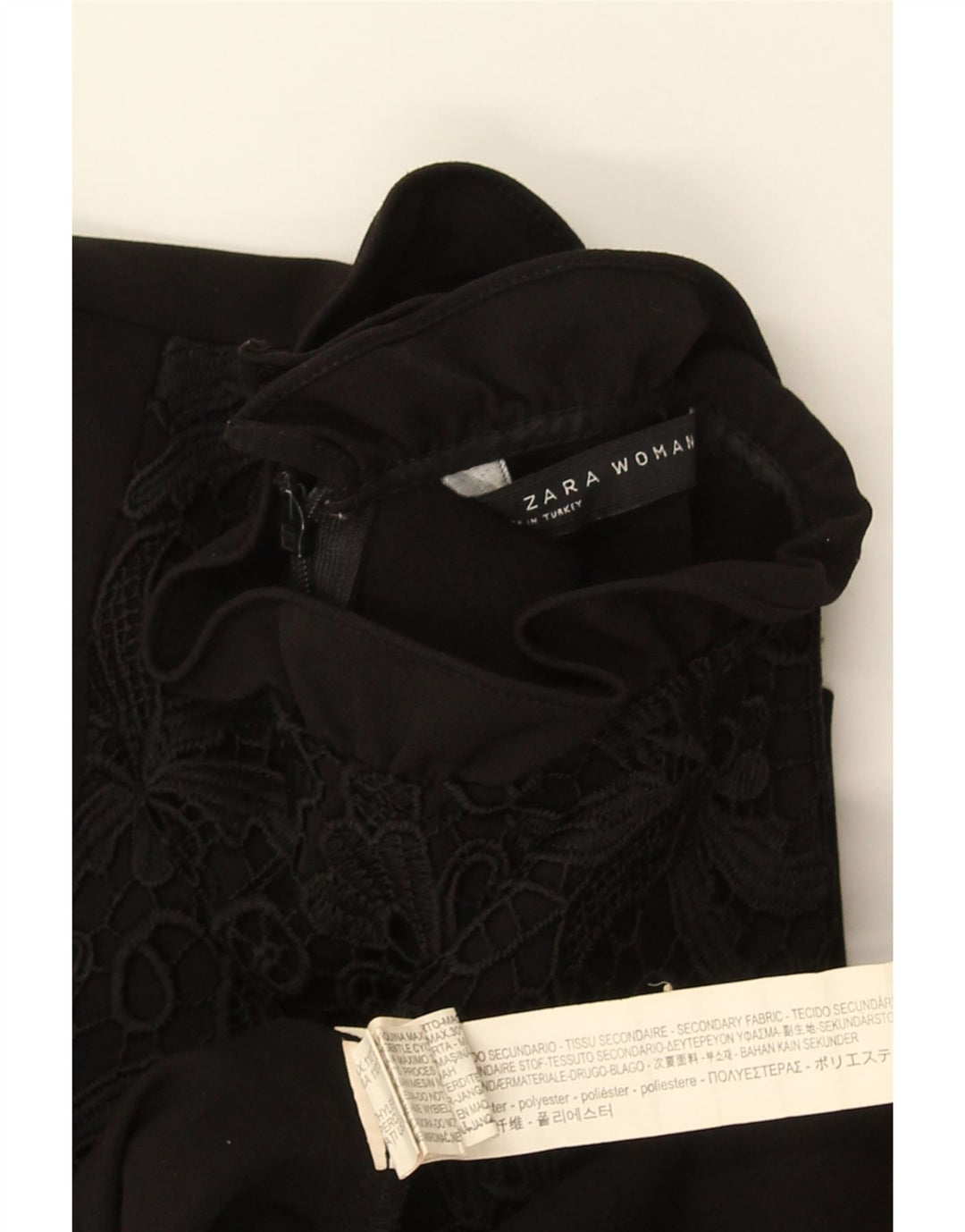 Γυναικείο φόρεμα ZARA A-Line UK 10 Small Black Floral Polyester