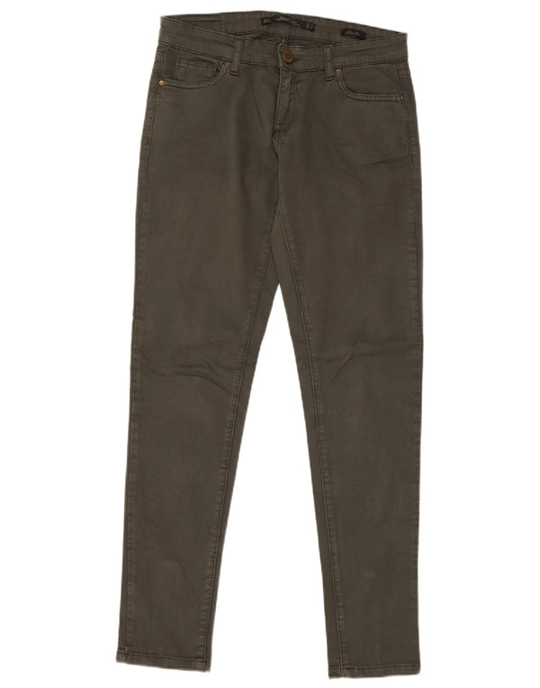 ZARA Γυναικείο Skinny Casual Παντελόνι EU 38 Small W28 L29 Χακί βαμβακερό