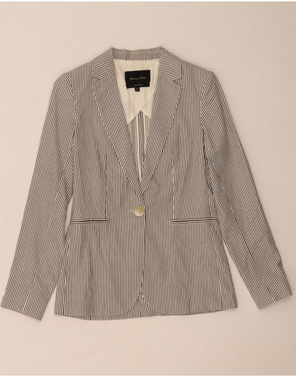 MASSIMO DUTTI Γυναικείο σακάκι με 1 κουμπί EU 34 2XS Grey Pinstripe