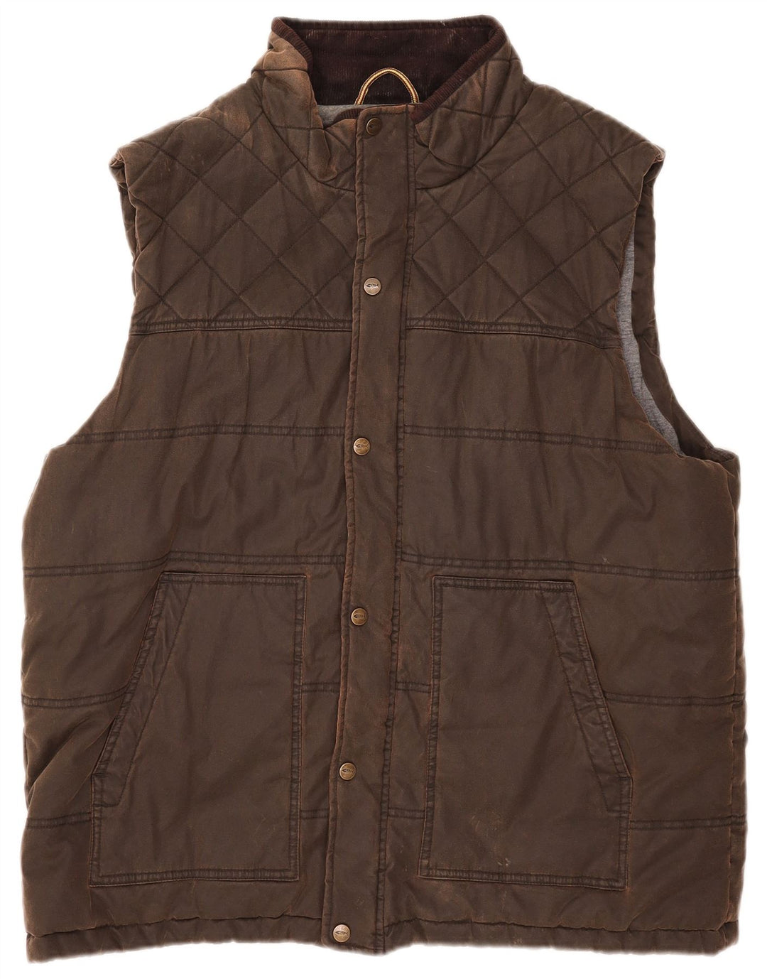 Weird Fish Mens Padded Gilet UK 44 2XL Brown Polyester