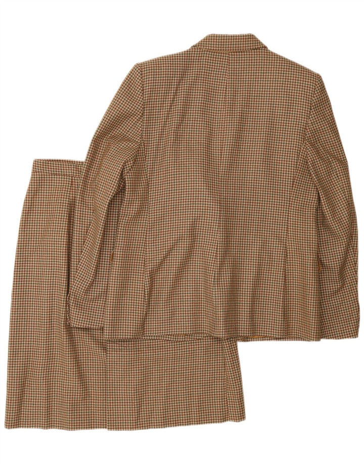 Vintage γυναικείο σετ φούστας με 2 κουμπιά IT 48 XL καφέ Houndstooth
