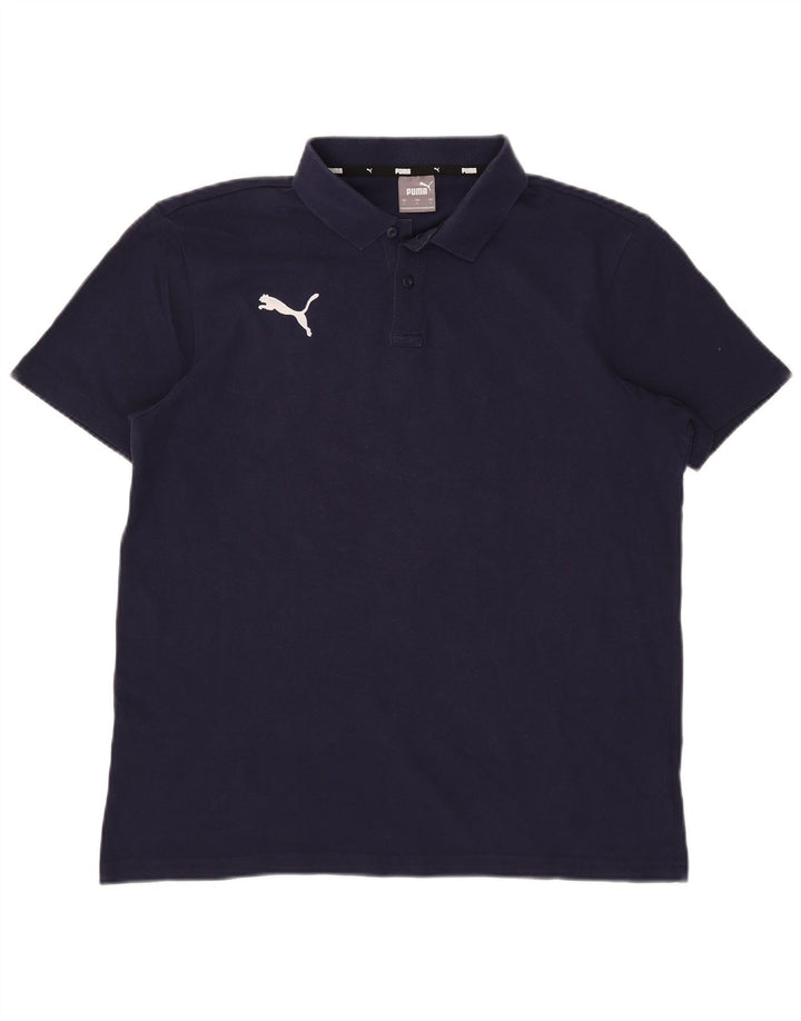 Ανδρικό πουκάμισο πόλο Puma μεγάλο μπλε ναυτικό βαμβακερό