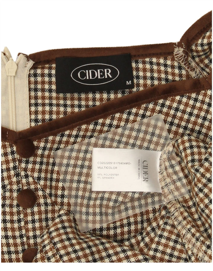 Γυναικείο φόρεμα Cider Off Shoulder A-Line UK 12 Medium Brown Houndstooth