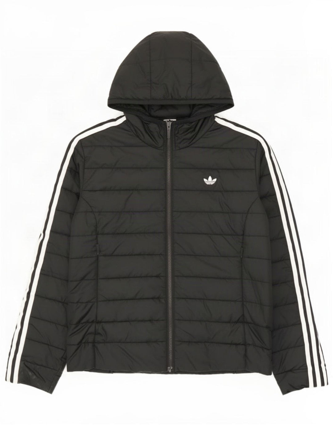 Γυναικείο μπουφάν με κουκούλα Adidas UK 14 Μεσαίο μαύρο πολυεστέρα