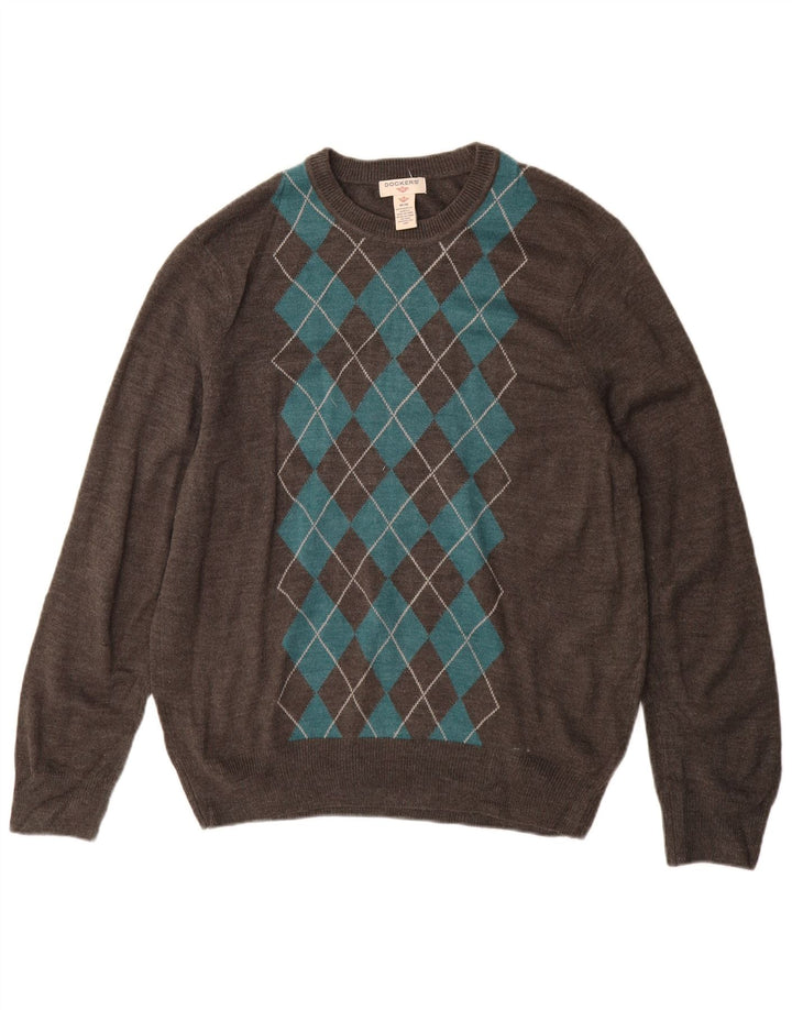 Ανδρικό πουλόβερ Dockers Crew Neck Jumper Medium Grey Argyle/Diamond Acrylic