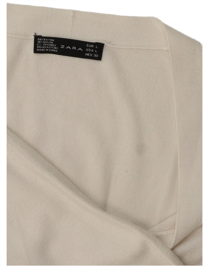 Zara Γυναικεία Ζακέτα UK 16 Large White Rayon