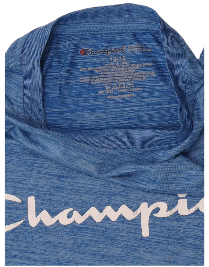 Champion Boys Graphic T-shirt Top 10-11 Years Blue Flecked Polyester
