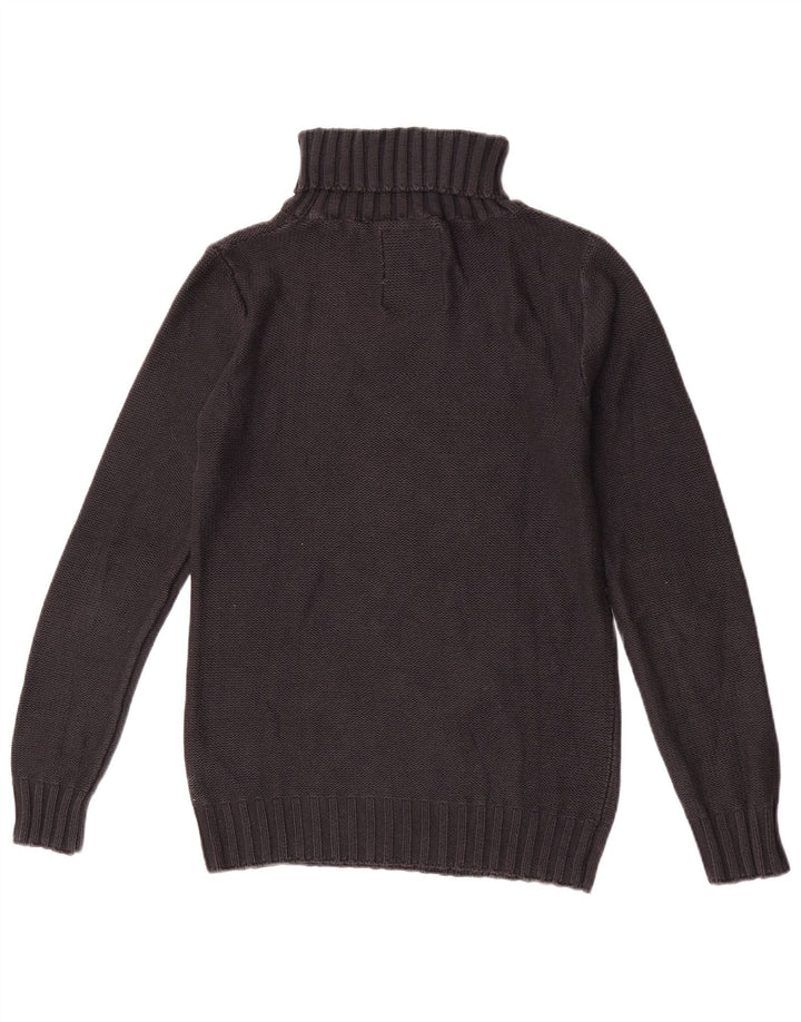 Vintage γυναικείο πουλόβερ με ρολό λαιμόκοψη UK 12 Medium Black Argyle/Diamond