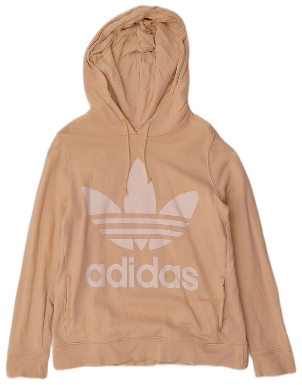 Adidas Γυναικείο Γραφικό Hoodie Jumper UK 12 Mediun Beige Cotton