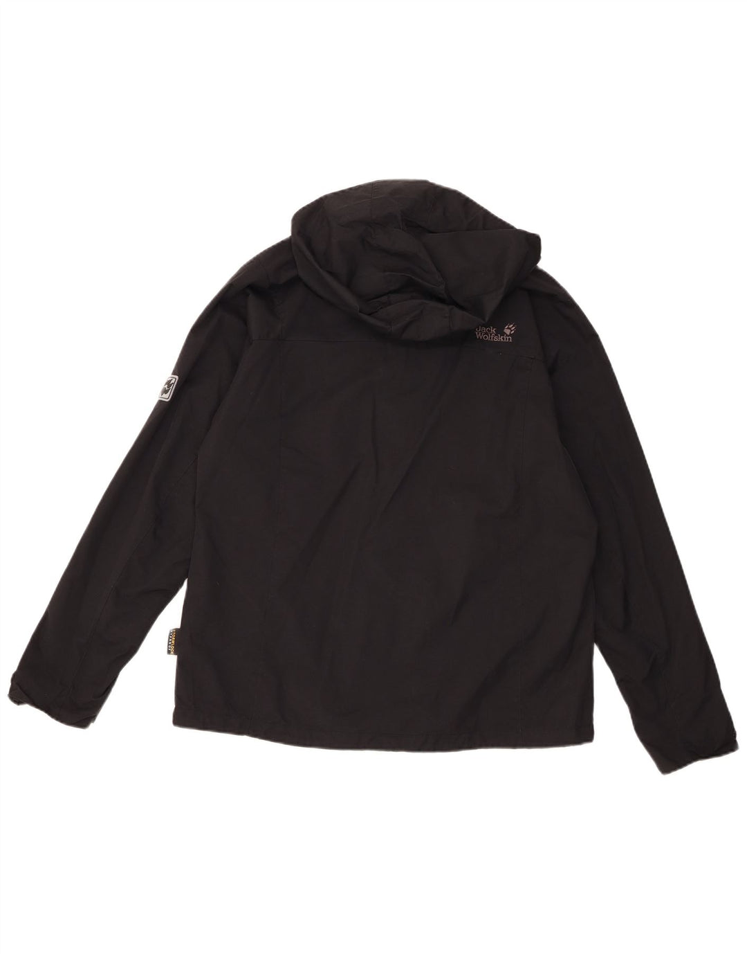 Jack Wolfskin Γυναικείο μπουφάν βροχής με κουκούλα UK 16 Large Black Polyamide