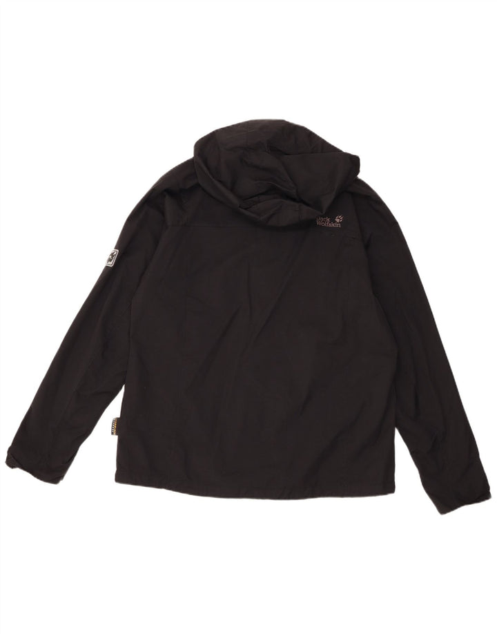 Jack Wolfskin Γυναικείο μπουφάν βροχής με κουκούλα UK 16 Large Black Polyamide
