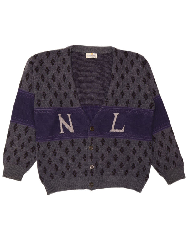 Vintage Ανδρικό πουλόβερ γραφικών ζακέτα XL Navy Blue Argyle/Diamond