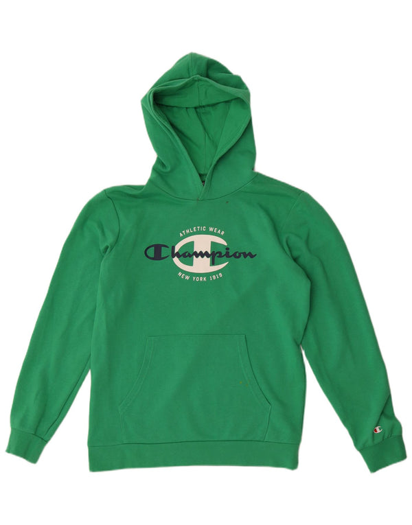 Champion Boys Graphic Hoodie Jumper 15-16 ετών 2XL πράσινο βαμβακερό